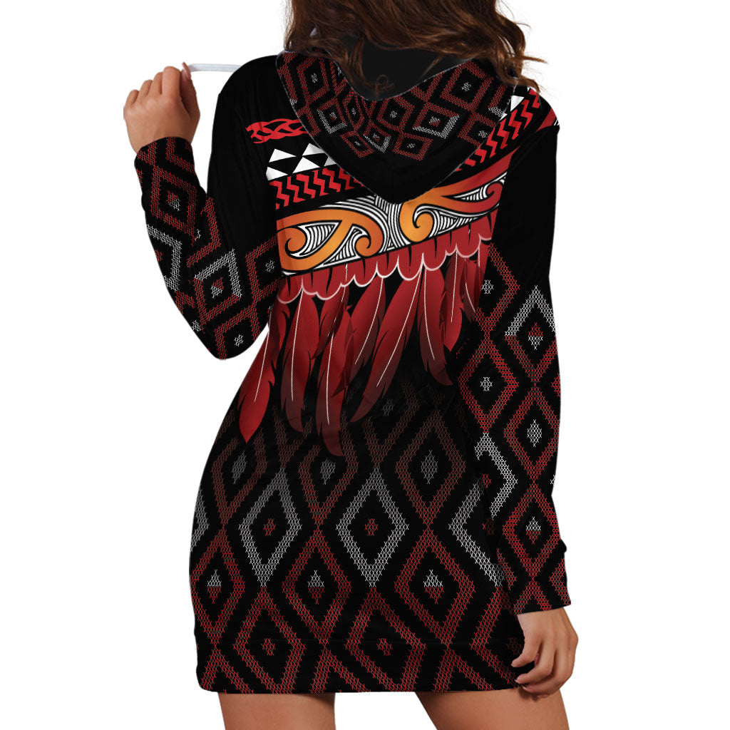 Aotearoa Maori Ngapuhi Iwi Hoodie Dress Korowai Tukutuku Kaokao Motifs