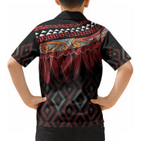 Aotearoa Maori Ngapuhi Iwi Kid Hawaiian Shirt Korowai Tukutuku Kaokao Motifs