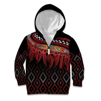 Aotearoa Maori Ngapuhi Iwi Kid Hoodie Korowai Tukutuku Kaokao Motifs