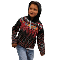 Aotearoa Maori Ngapuhi Iwi Kid Hoodie Korowai Tukutuku Kaokao Motifs