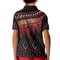 Aotearoa Maori Ngapuhi Iwi Kid Polo Shirt Korowai Tukutuku Kaokao Motifs