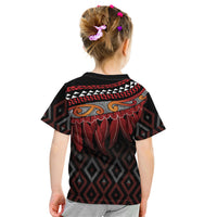 Aotearoa Maori Ngapuhi Iwi Kid T Shirt Korowai Tukutuku Kaokao Motifs