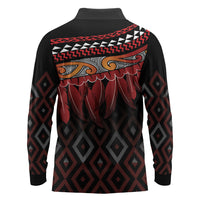 Aotearoa Maori Ngapuhi Iwi Long Sleeve Polo Shirt Korowai Tukutuku Kaokao Motifs