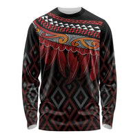 Aotearoa Maori Ngapuhi Iwi Long Sleeve Shirt Korowai Tukutuku Kaokao Motifs