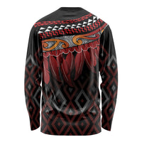 Aotearoa Maori Ngapuhi Iwi Long Sleeve Shirt Korowai Tukutuku Kaokao Motifs