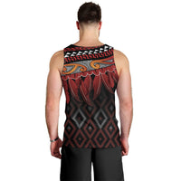 Aotearoa Maori Ngapuhi Iwi Men Tank Top Korowai Tukutuku Kaokao Motifs