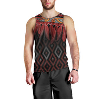 Aotearoa Maori Ngapuhi Iwi Men Tank Top Korowai Tukutuku Kaokao Motifs