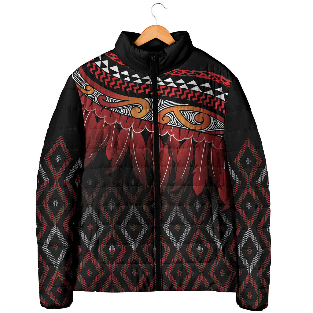 Aotearoa Maori Ngapuhi Iwi Padded Jacket Korowai Tukutuku Kaokao Motifs