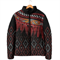 Aotearoa Maori Ngapuhi Iwi Padded Jacket Korowai Tukutuku Kaokao Motifs