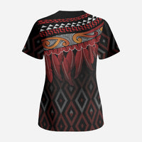 Aotearoa Maori Ngapuhi Iwi Scrub Top Korowai Tukutuku Kaokao Motifs