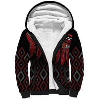Aotearoa Maori Ngapuhi Iwi Sherpa Hoodie Korowai Tukutuku Kaokao Motifs