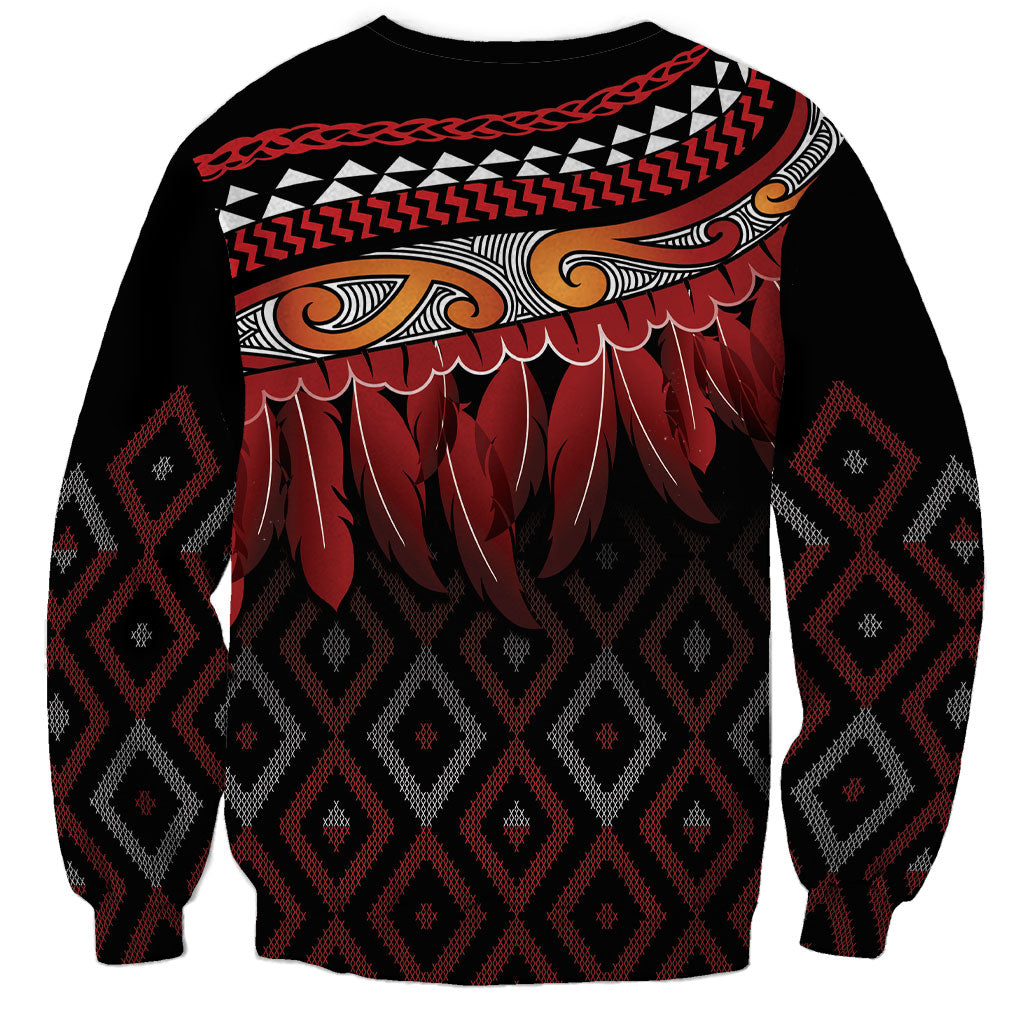 Aotearoa Maori Ngapuhi Iwi Sweatshirt Korowai Tukutuku Kaokao Motifs