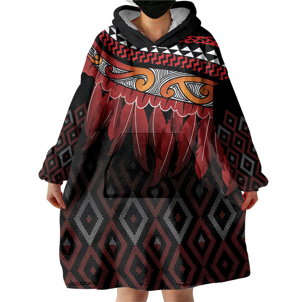 Aotearoa Maori Ngapuhi Iwi Wearable Blanket Hoodie Korowai Tukutuku Kaokao Motifs