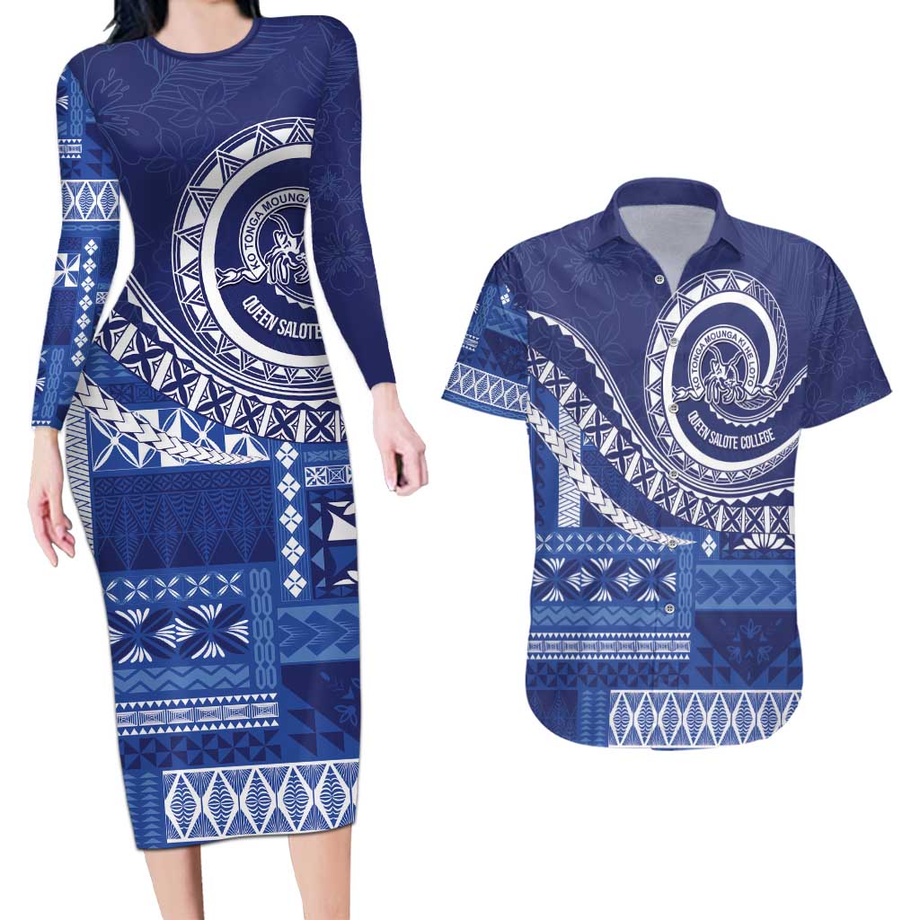 Queen Salote College 100th Anniversary Couples Matching Long Sleeve Bodycon Dress and Hawaiian Shirt QSC Royal Girls - Polynesian Pride