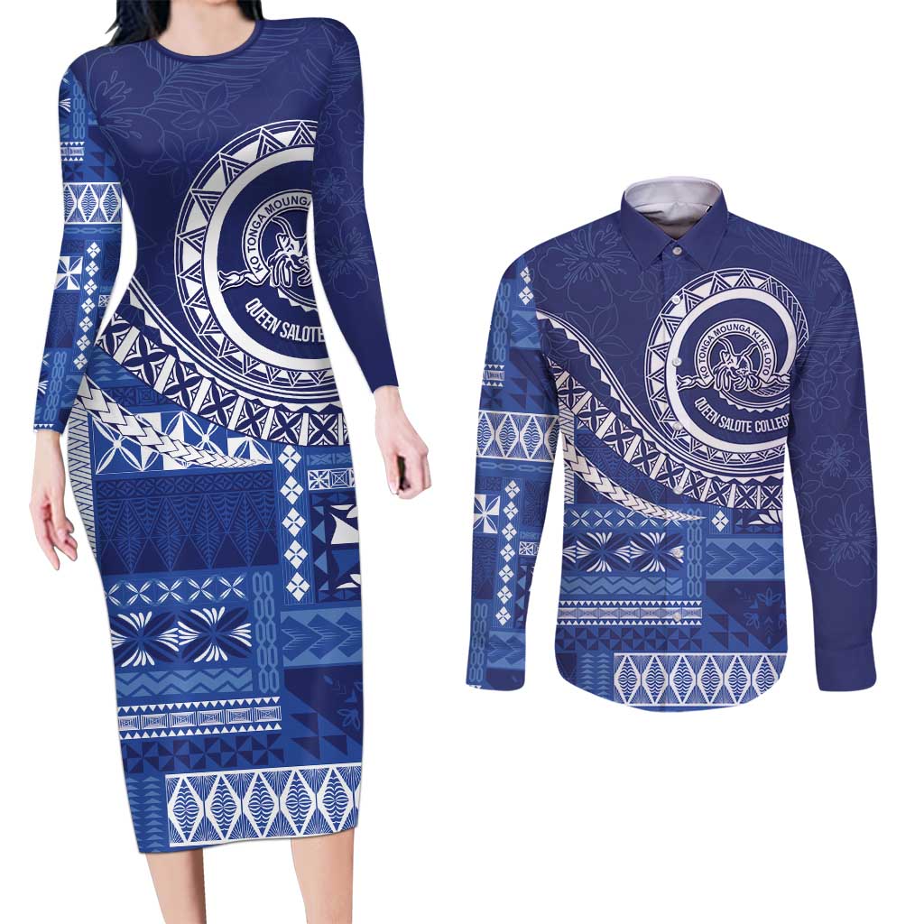Queen Salote College 100th Anniversary Couples Matching Long Sleeve Bodycon Dress and Long Sleeve Button Shirt QSC Royal Girls - Polynesian Pride