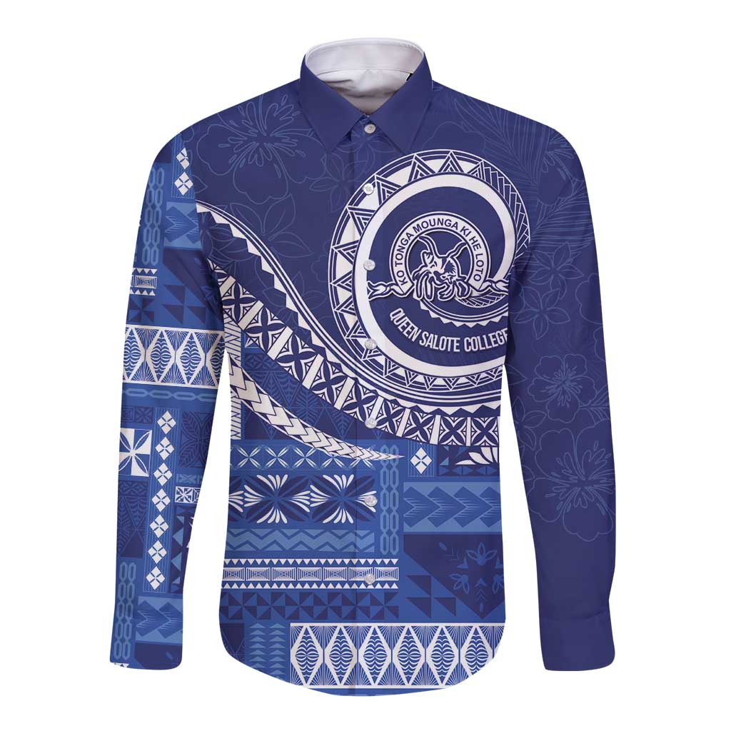 Queen Salote College 100th Anniversary Long Sleeve Button Shirt QSC Royal Girls LT7 Unisex Royal Blue - Polynesian Pride