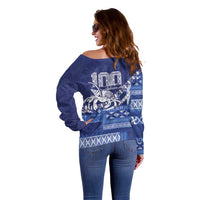 Queen Salote College 100th Anniversary Off Shoulder Sweater QSC Royal Girls - Polynesian Pride