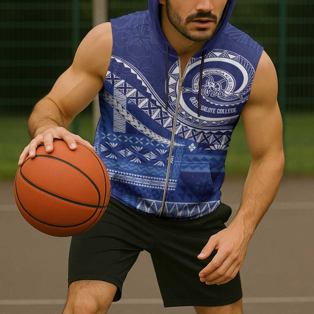 Queen Salote College 100th Anniversary Sleeveless Zip Hoodie QSC Royal Girls - Polynesian Pride