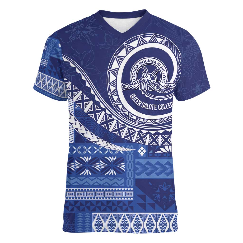 Queen Salote College 100th Anniversary Women V-Neck T-Shirt QSC Royal Girls - Polynesian Pride