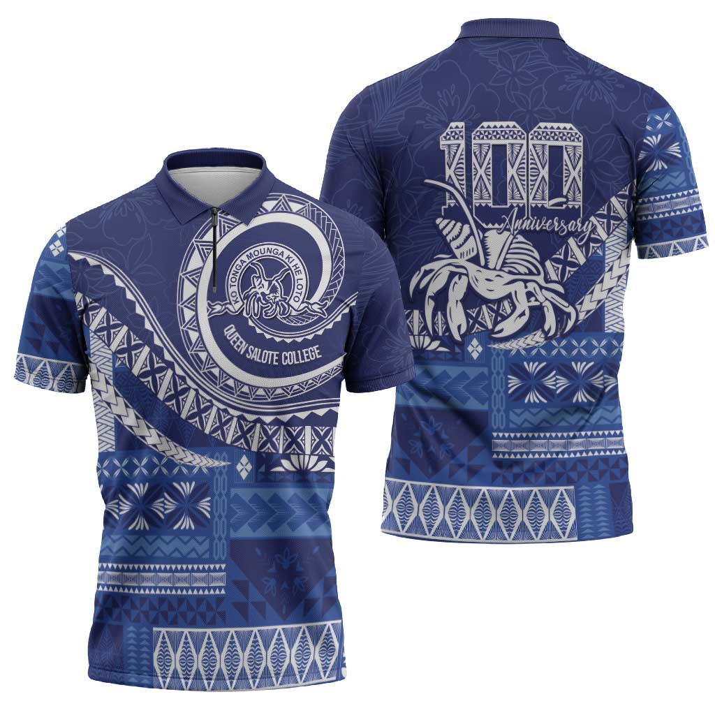 Queen Salote College 100th Anniversary Zipper Polo Shirt QSC Royal Girls - Polynesian Pride