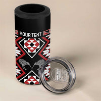 Personalised Taniko Motifs Aotearoa 4 in 1 Can Cooler Tumbler Waitangi Kowhaiwhai Kiwi