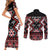 Personalised Taniko Motifs Aotearoa Couples Matching Short Sleeve Bodycon Dress and Long Sleeve Button Shirt Waitangi Kowhaiwhai Kiwi