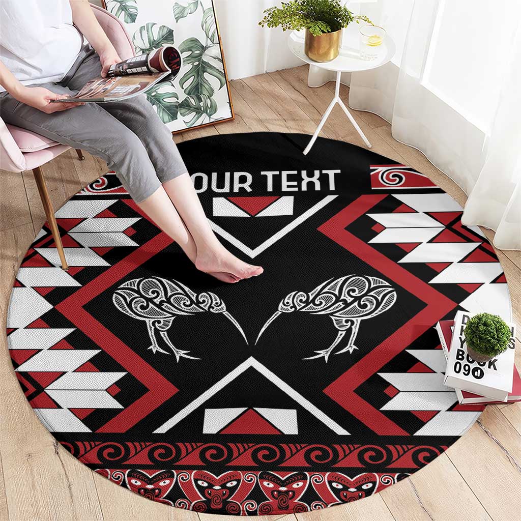 Personalised Taniko Motifs Aotearoa Round Carpet Waitangi Kowhaiwhai Kiwi LT7 - Polynesian Pride