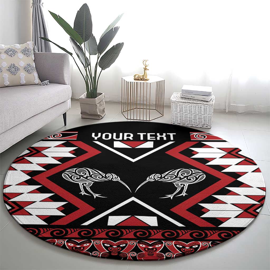 Personalised Taniko Motifs Aotearoa Round Carpet Waitangi Kowhaiwhai Kiwi LT7 - Polynesian Pride