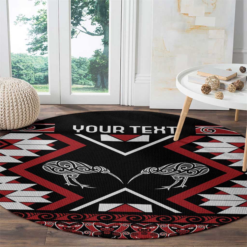 Personalised Taniko Motifs Aotearoa Round Carpet Waitangi Kowhaiwhai Kiwi LT7 - Polynesian Pride