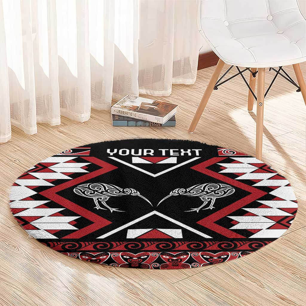Personalised Taniko Motifs Aotearoa Round Carpet Waitangi Kowhaiwhai Kiwi LT7 - Polynesian Pride