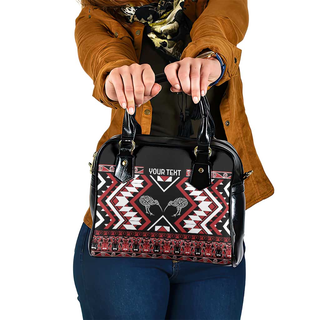 Personalised Taniko Motifs Aotearoa Shoulder Handbag Waitangi Kowhaiwhai Kiwi LT7 One Size Red - Polynesian Pride