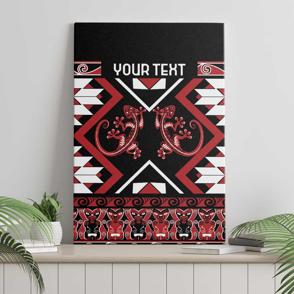 Personalised Aotearoa Waitangi Canvas Wall Art Taniko Motifs - Mania Gecko