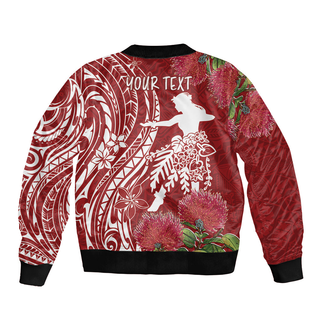 Personalised Hawaii Wahine Bomber Jacket Women's Day Ohia Lehua LT7 - Polynesian Pride