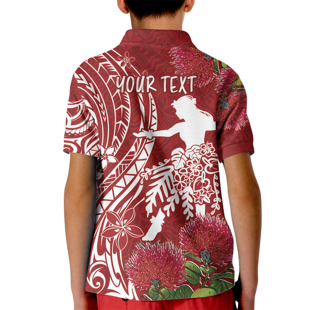 Personalised Hawaii Wahine Kid Polo Shirt Women's Day Ohia Lehua LT7 - Polynesian Pride