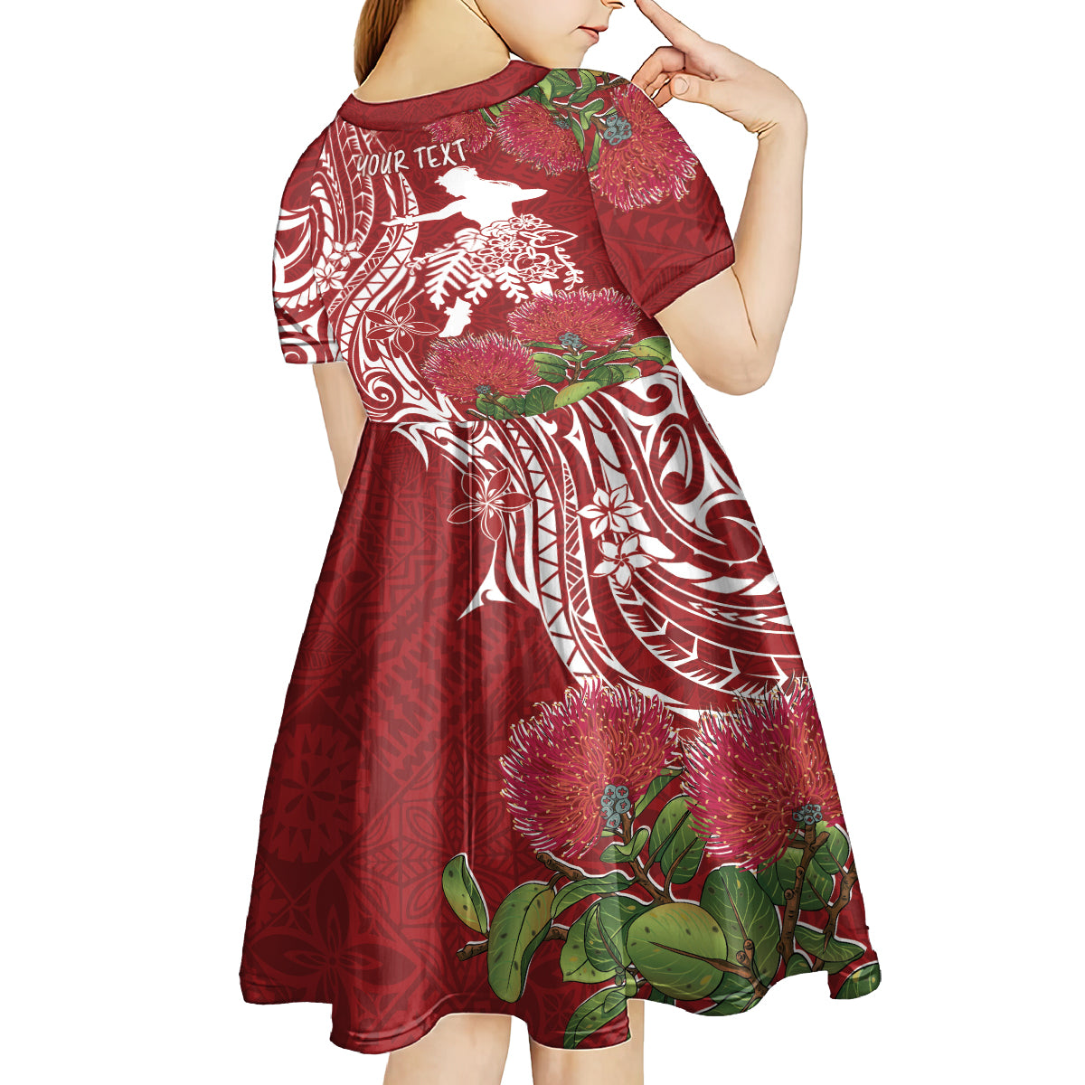Personalised Hawaii Wahine Kid Short Sleeve Dress Women's Day Ohia Lehua LT7 - Polynesian Pride