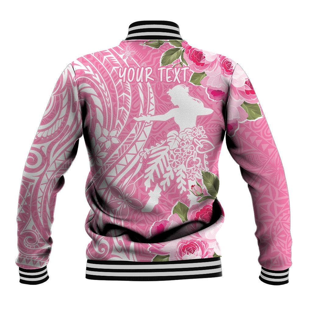 Personalised Hawaii Wahine Baseball Jacket Women's Day Maui Lokelani Roses LT7 - Polynesian Pride