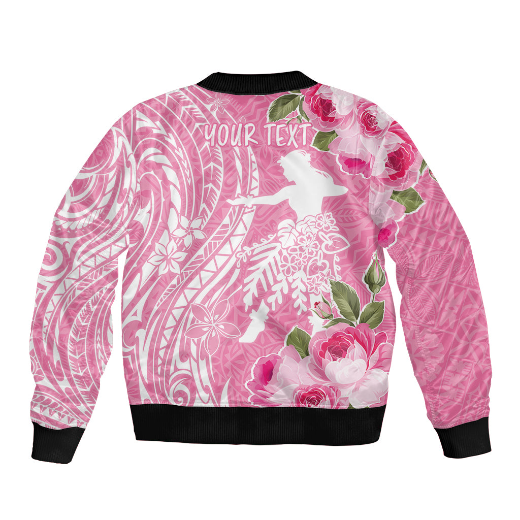 Personalised Hawaii Wahine Bomber Jacket Women's Day Maui Lokelani Roses LT7 - Polynesian Pride