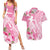 Personalised Hawaii Wahine Couples Matching Summer Maxi Dress and Hawaiian Shirt Women's Day Maui Lokelani Roses LT7 Pink - Polynesian Pride