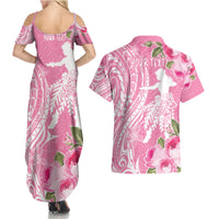 Personalised Hawaii Wahine Couples Matching Summer Maxi Dress and Hawaiian Shirt Women's Day Maui Lokelani Roses LT7 - Polynesian Pride