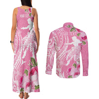 Personalised Hawaii Wahine Couples Matching Tank Maxi Dress and Long Sleeve Button Shirt Women's Day Maui Lokelani Roses LT7 - Polynesian Pride