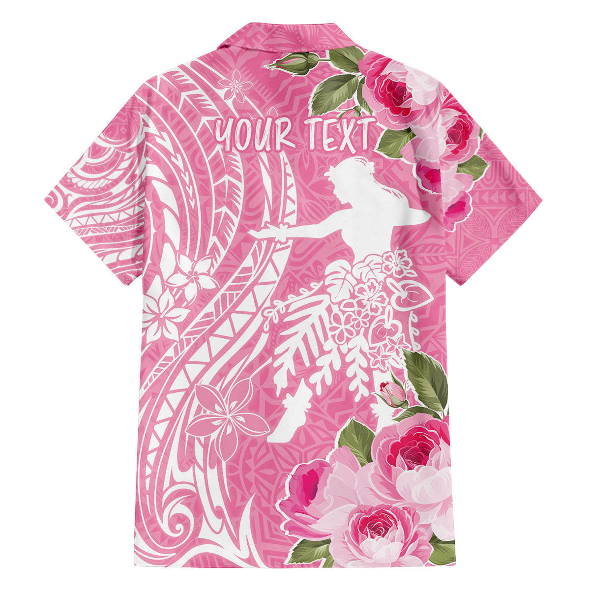 Personalised Hawaii Wahine Family Matching Long Sleeve Bodycon Dress and Hawaiian Shirt Women's Day Maui Lokelani Roses LT7 - Polynesian Pride