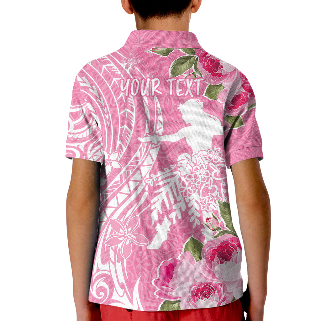 Personalised Hawaii Wahine Kid Polo Shirt Women's Day Maui Lokelani Roses LT7 - Polynesian Pride