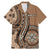 Personalized Tonga Ngatu Family Matching Mermaid Dress and Hawaiian Shirt Vintage Brown Manulua Motifs