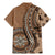 Personalized Tonga Ngatu Family Matching Mermaid Dress and Hawaiian Shirt Vintage Brown Manulua Motifs