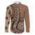 Personalized Tonga Ngatu Family Matching Mermaid Dress and Hawaiian Shirt Vintage Brown Manulua Motifs