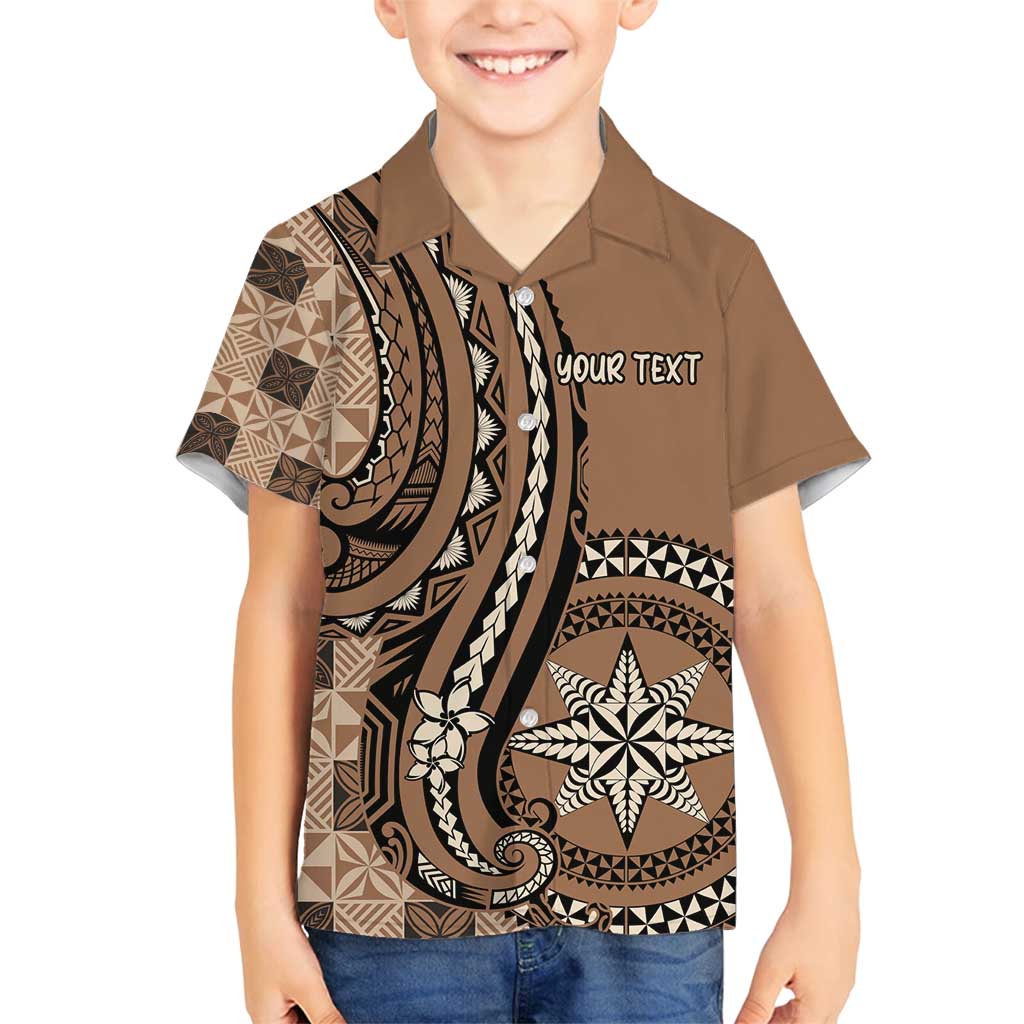 Personalized Tonga Ngatu Family Matching Summer Maxi Dress and Hawaiian Shirt Vintage Brown Manulua Motifs