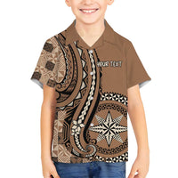 Personalized Tonga Ngatu Family Matching Summer Maxi Dress and Hawaiian Shirt Vintage Brown Manulua Motifs