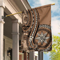 Tonga Ngatu Garden Flag Vintage Brown Manulua Motifs