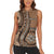Personalized Tonga Ngatu Women Sleeveless Polo Shirt Vintage Brown Manulua Motifs