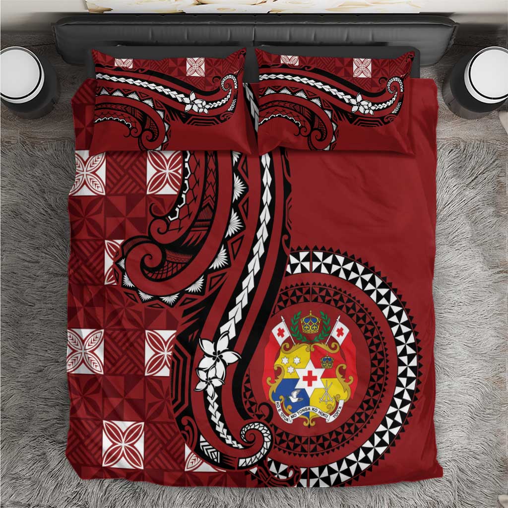 Tonga Ngatu Bedding Set Iconic Red Manulua Motifs LT7 Red - Polynesian Pride